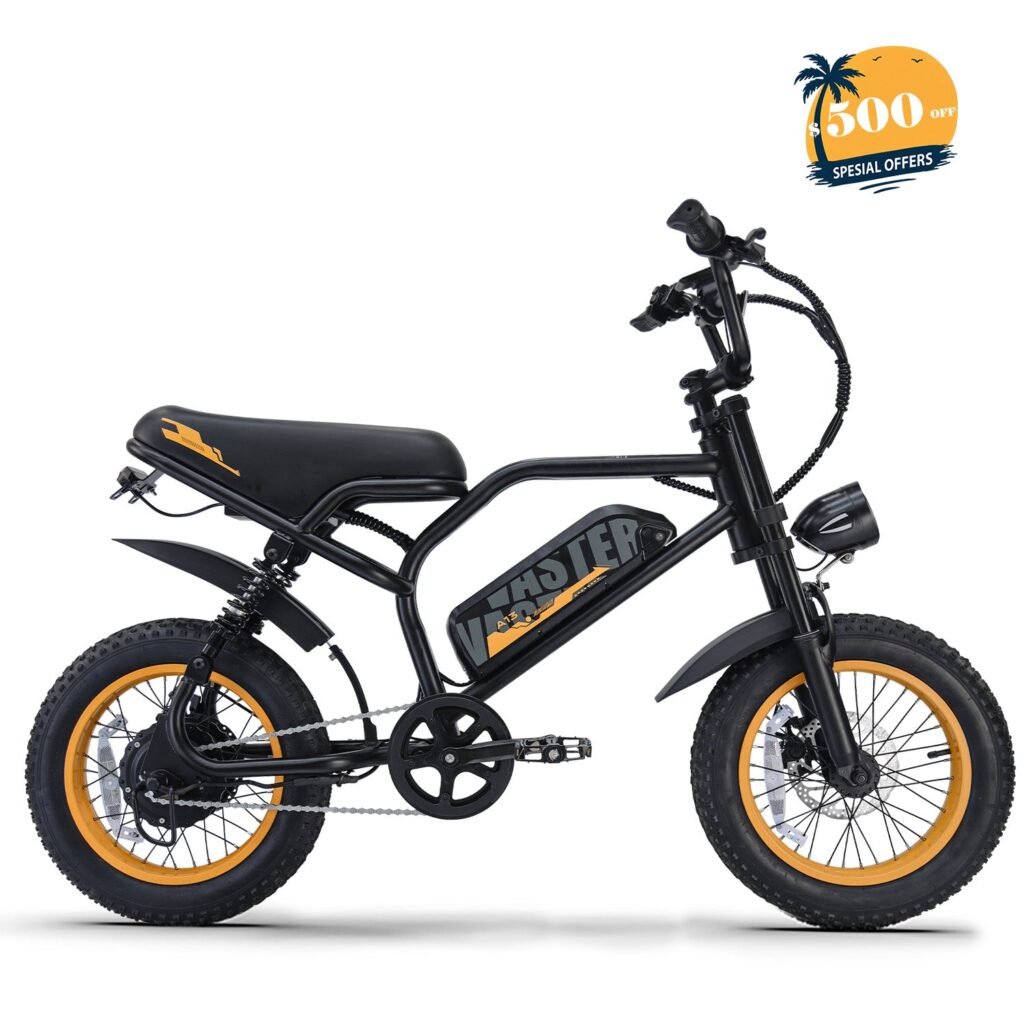 Electric Bike for Teenager 20 mph Ebike 20-45 Miles PAS Range, 36V12.8 Ah, 460Wh Larger Battery, 16” Fat Tire Electric Bike|AVDLBIKE A13