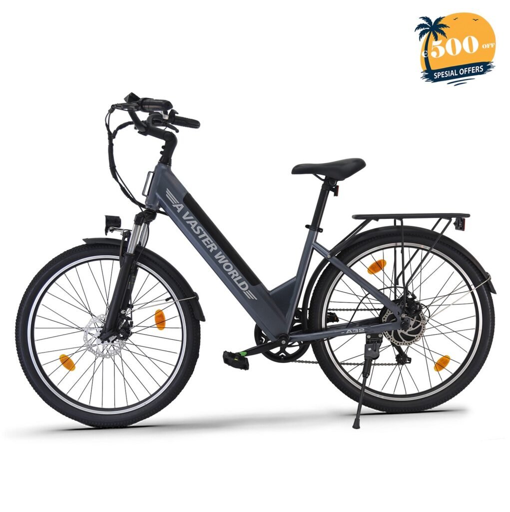 AVDLBIKE A32 26″ City Electric Bike for Adults – Shimano 7-Speed, 48V, 60–70 km