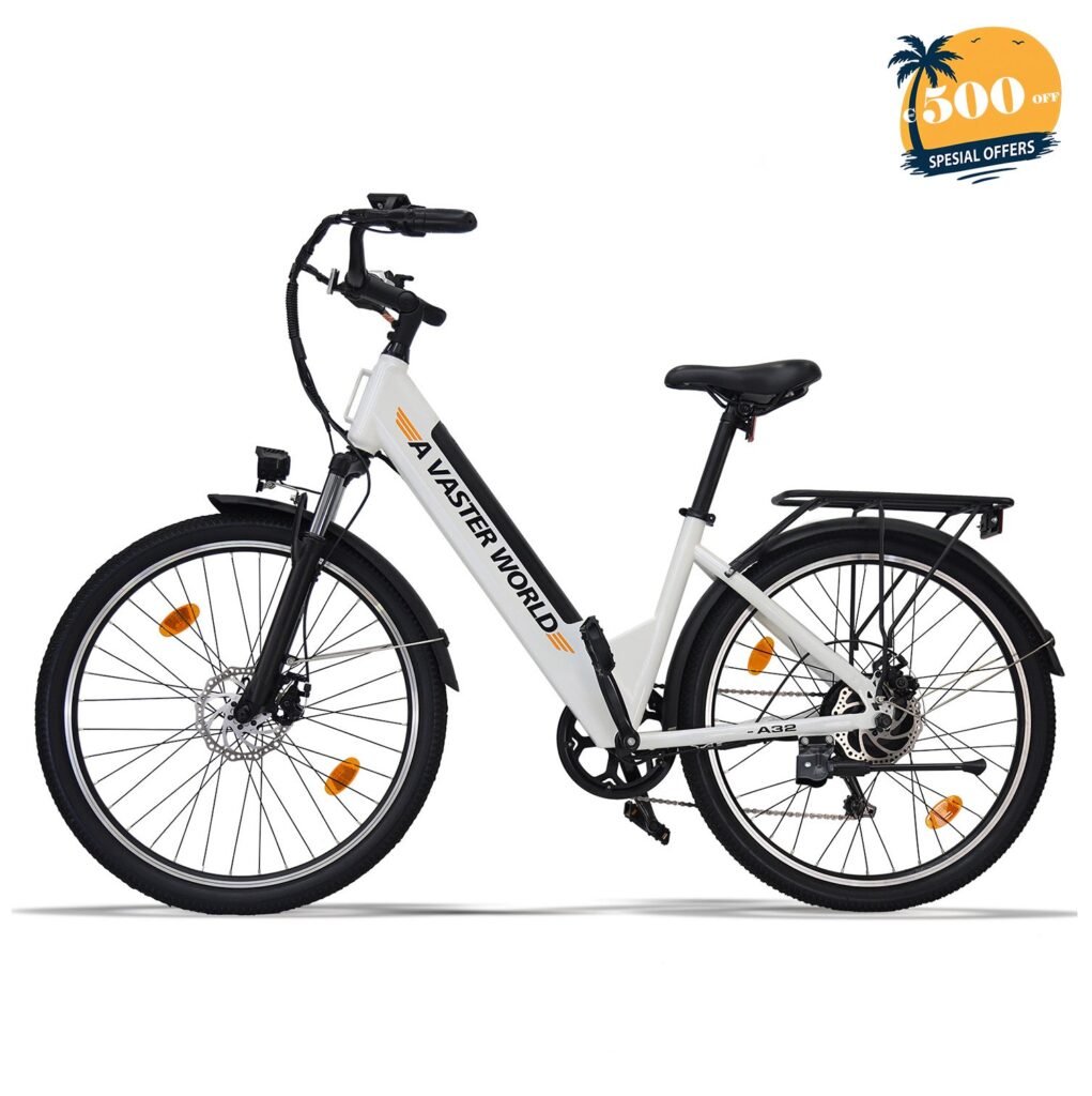 AVDLBIKE A32 26″ City Electric Bike for Adults – 250W, 48V 10.4Ah, Shimano 7-Speed