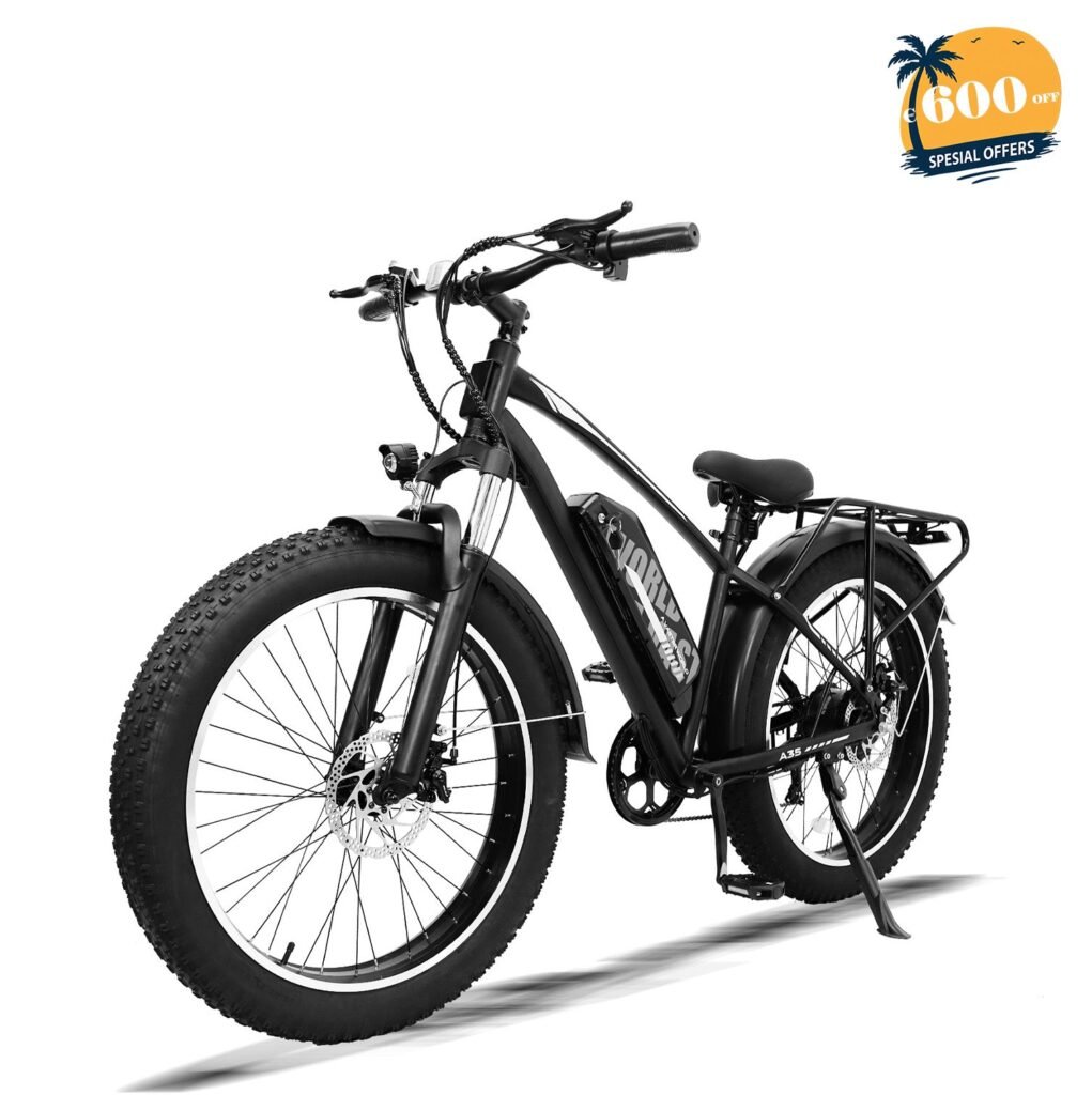AVDLBIKE A35 Electric Fat Tire Bike | 26″ x 4″ | 250W Motor | 48V 15.6Ah | 70KM Range