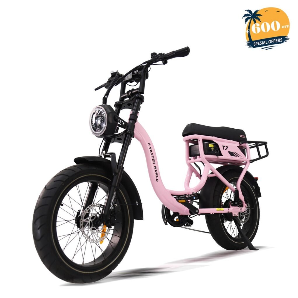 AVDLBIKE T7 Electric Bike | 20″ x 4″ Fat Tire | 250W | 48V 18Ah | 70KM Range | 25 km/h